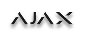 Stylized black “AJAX” wordmark on white background